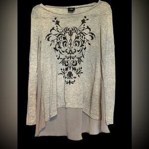 DAYTRIP RHINESTONE LONG SLEEVE SHEER BACK TOP